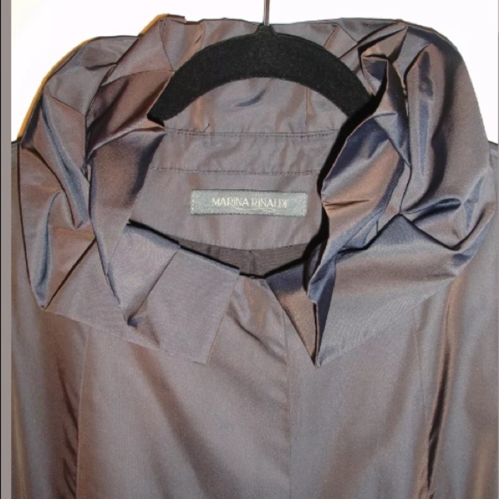 Marina Rinaldi Grey Taffeta Coat Size 21 - Picture 7 of 8